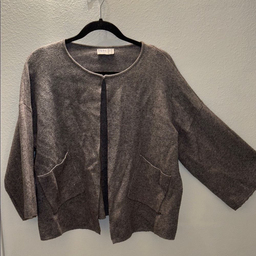 ATM Anthony Thomas Melillo Gray Cropped Cardigan